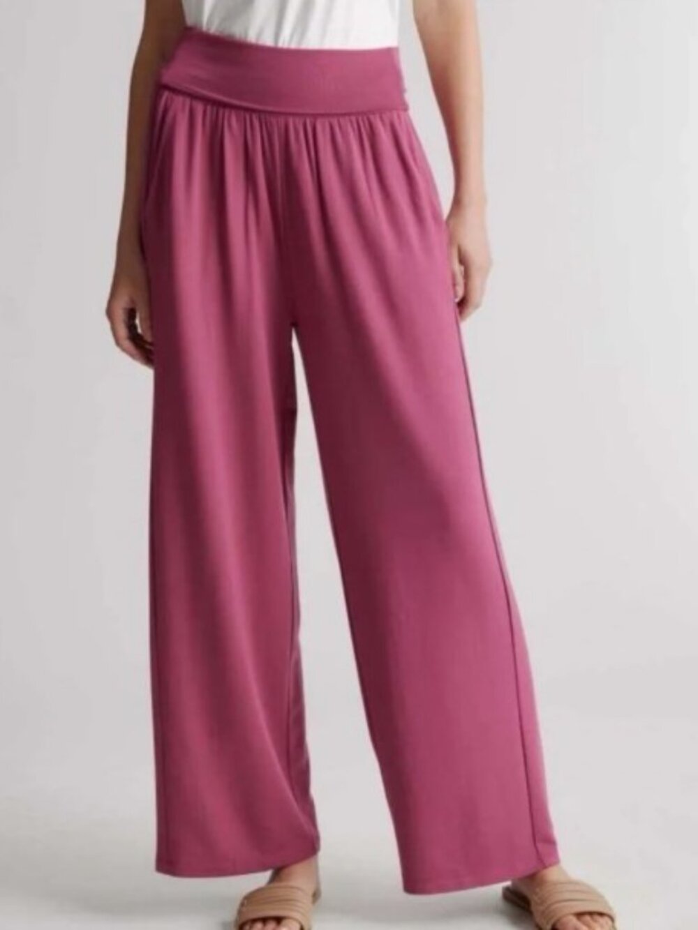 NWT Quince French Terry Modal Wide Leg Pants Rose M 🌹